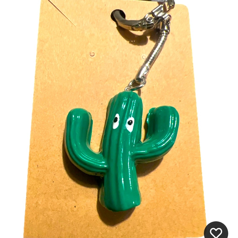 Handmade Polymer Clay Cactus Keychain
